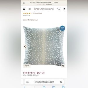 Ballard Designs Antelope Pillow Cover in Mineral